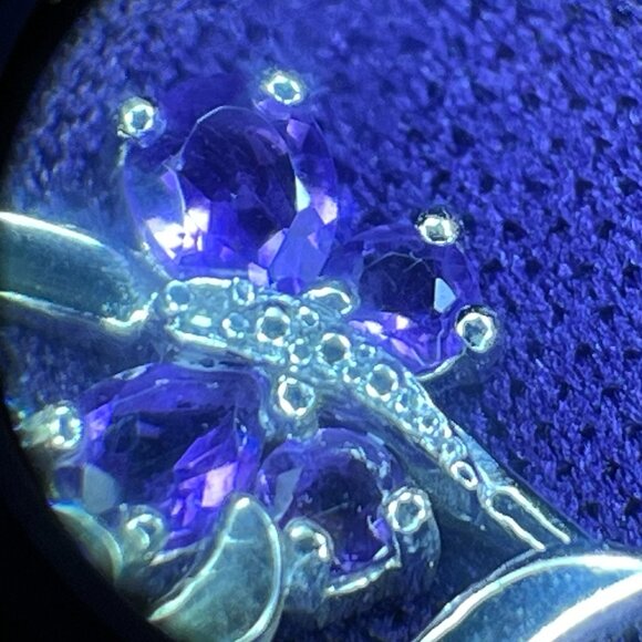 Sterling Silver MOM Heart Pendant, Amethyst & Diamond Accent - Mother’s Day Gift - Picture 4 of 13